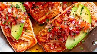 Seared Salmon with Avocado Tomato Salsa [upl. by Rangel]