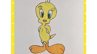 Tweety drawing  cartoon easy drawing [upl. by Pelson134]