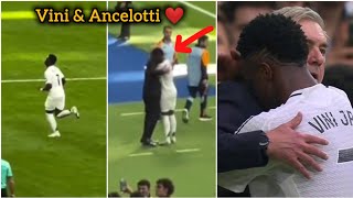 Vinicius celebrating with Carlo Ancelotti after his goal vs Osasuna ❤️🥺 [upl. by Jard981]