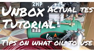 Vespa air compressor 2HP direct coupling review and tutorial oil to use as alternative [upl. by Anirtek62]