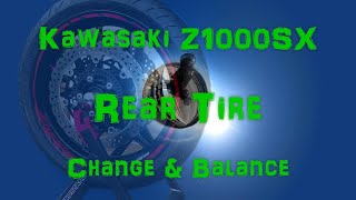 Z1000SX Rear Tire Change and Balance [upl. by Burrton]