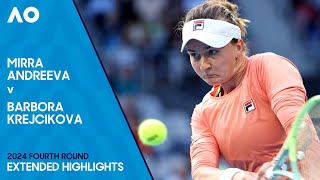 Mirra Andreeva v Barbora Krejcikova Highlights  Australian Open 2024 Fourth Round [upl. by Amethyst175]