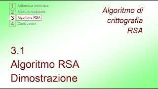 31 Crittografia RSA  Algoritmo RSA  Dimostrazione [upl. by Pennebaker]