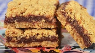 Date Squares Recipe Demonstration  Joyofbakingcom [upl. by Christoffer202]