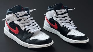 HOW TO LACE NIKE AIR JORDAN 1 MID LOOSE [upl. by Suzette]