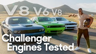 Picking the Best Used Dodge Challenger  Engine Comparison and Drag Race [upl. by Spatz]