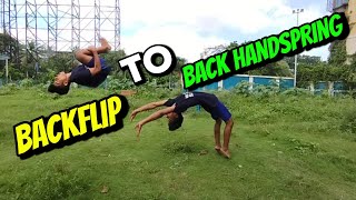 HOW TO BACK HANDSPRING TO BACKFLIPSOURAV FLIPPER [upl. by Hannasus]