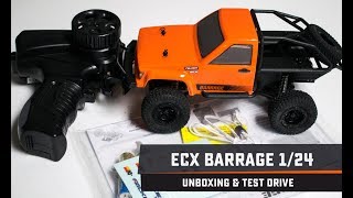 ECX Barrage 124 Unboxing amp Test Drive [upl. by Allicsirp]