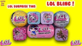 LOL Surprise Under Wraps Confetti POP BLING Series 3 Tins Unboxing Toy Dolls Eye Spy [upl. by Danita580]