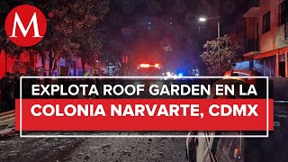 En CdMx explosión en edificio de la Narvarte deja al menos cuatro lesionados [upl. by Noraha574]