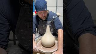 Throwing a teardrop pot on the potterywheel  ceramics ceramicart pottery [upl. by Ellerey36]