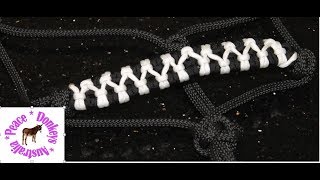 how to make a paracord cowhitch noseband for horse halter [upl. by Lseil362]