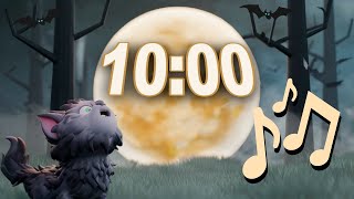 Halloween Timer for 10 Minutes with Spooky Music  Full Moon Ambiance 🌕 [upl. by Shaum]