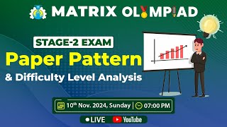 Matrix Olympiad Stage2 Exam 2024 Paper pattern and Difficulty level analysis [upl. by Ilehs814]