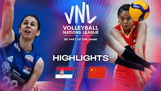 🇷🇸SRB vs 🇨🇳CHN  Highlights  Week 1  Womens VNL 2024 [upl. by Kaya]