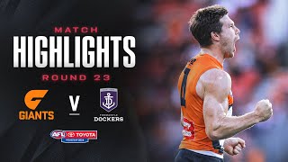 GWS Giants v Fremantle Highlights  Round 23 2024  AFL [upl. by Nylhsa666]