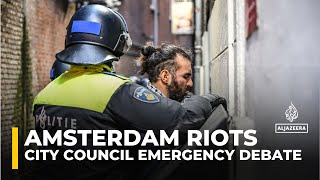 Amsterdam city council holds emergency debate over Maccabi clashes [upl. by Patience]