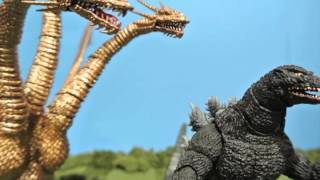 Godzilla Vs King Ghidorah Stop motion [upl. by Ahsiekahs]