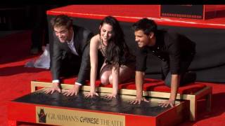 Breaking Dawn Handprint Ceremony  Robert Pattinson Kristen Stewart Taylor Lautner 2011 [upl. by Perzan]