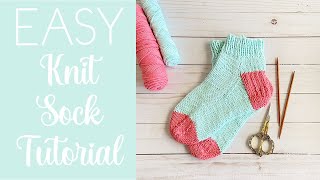 Ericas Easy Knit Sock Tutorial Beginner Friendly Knitting Tutorial [upl. by Vita421]