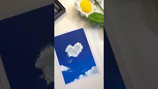 Heart Cloud Oil Pastel Drawing 💙 easydrawing oilpastels oilpastel [upl. by Lig]