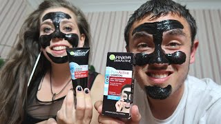 Garnier Skin Active Charcoal Face Mask Anti Blackhead [upl. by Stevana]