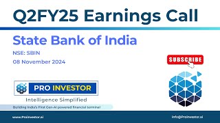 State Bank of India Ltd  Q2FY25  Earnings Conference Call  earningcall concall sbi [upl. by Kashden452]