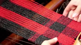 Weaving a Red amp Black Buffalo Plaid tablerunner [upl. by Sosthenna]