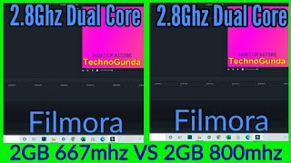 667mhz VS 800mhz Ram SpeedTest In Wondershare Filmora [upl. by Ahcsim]