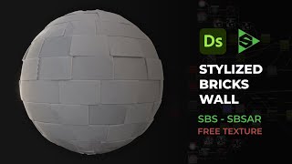 Stylized Bricks Wall  Substance 3D Designer  SBS amp SBSAR [upl. by Pacifica]