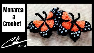 Como hacer una Mariposa Monarca Tejida a Crochet [upl. by Adnohrahs553]