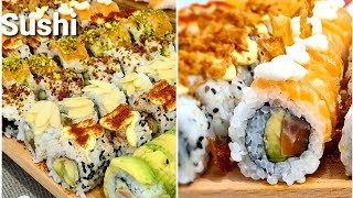 SUSHI URAMAKIHOSOMAKI VIDEO Ricetta perfetta [upl. by Ahsatan981]