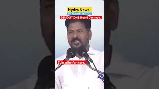 HYDRA NEWS  CM REVANTH REDDY  DEMOLITIONS [upl. by Mauri]