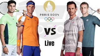 Rafael NadalCarlos Alcaraz vs Tallon GriekspoorWesley Koolhof  Paris Olympics 2024 Live [upl. by Doy181]