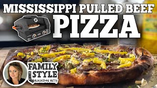 How to Make a Mississippi Pulled Beef Pizza  Blackstone Griddle Recipes [upl. by Abigale351]