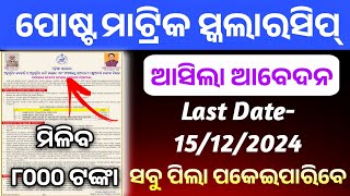 Post Matric Scholarship Apply Online 2024। Apply Date Eligibility Full Process। State Scholarship। [upl. by Nonregla898]