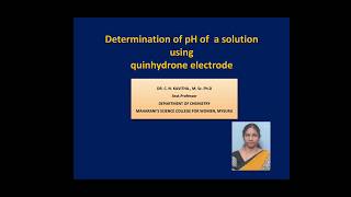 Determination of pH of a solution using quinhydrone electrode [upl. by Uase]