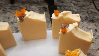 Making Calendula Goat Milk Soap  Natural Cold Process Soap [upl. by Campman]