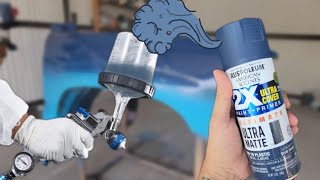 Lets Spray  Rustoleum True Navy Paint using an Automotive Spray Gun [upl. by Aivilys]