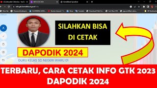 CARA CETAK INFO GTK 2023 TERBARU DAPODIK 2024 [upl. by Brooks]