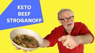 INSTANT POT KETO BEEF STROGANOFF LCHF RETRO MEAL WITH ZOODLES [upl. by Daveen]