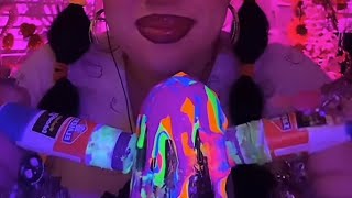 ASMR  Glue Sticks w Neon Paint🎨 ✨Misty Twins  Rainy Car Ride😴💤 [upl. by Ehttam893]