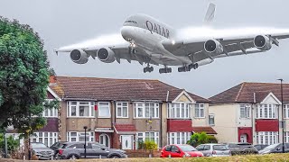 ✈️ 100 BIG PLANE TAKEOFFS and LANDINGS from UP CLOSE  London Heathrow Plane Spotting LHREGLL [upl. by Chavez34]