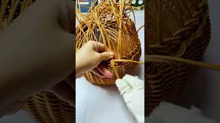 Rattan Craft Basket Idea diy rattan handmadetoran [upl. by Ameer]