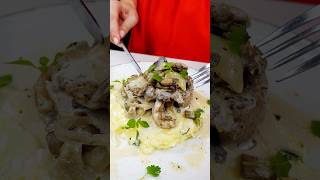 ❤️ Black Truffle Beef and Potatoes with Cottage Cheese ASMR shorts [upl. by Simonsen]