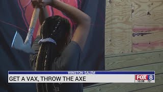 Ax throwing event in WinstonSalem offers incentive to get COVID vaccine [upl. by Semadar45]