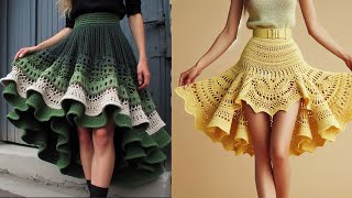 Adorable CrochetKnitted Skirt Design ideas for crochet lovers Crochet ai aiart skirt häkeln [upl. by Ram]