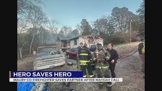 Maury County firefighter saves partner after mayday call [upl. by Annoved930]