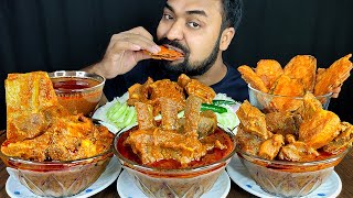 SPICY PUNJABI STYLE MUTTON CURRY FRIED BRINJAL MUTTON GRAVY RICE CHILI MUKBANG EATING SHOW [upl. by Chiou691]