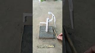 Diy Mini water hand pump concrete base waterpump [upl. by Annahvas]